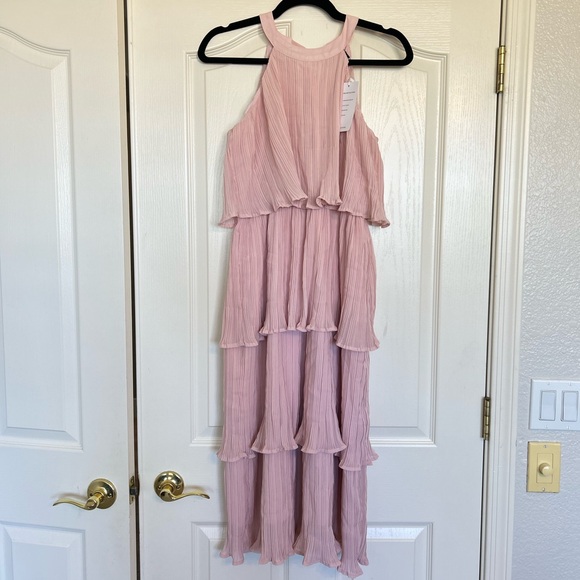 ZESICA Women's Sleeveless Halter Neck Ruffle Tiered Dress - Picture 3 of 13